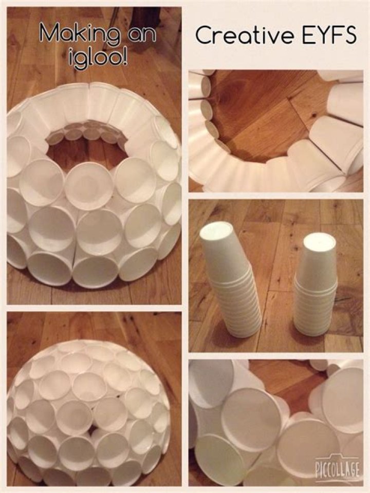 How do you make an igloo out of Styrofoam cups?