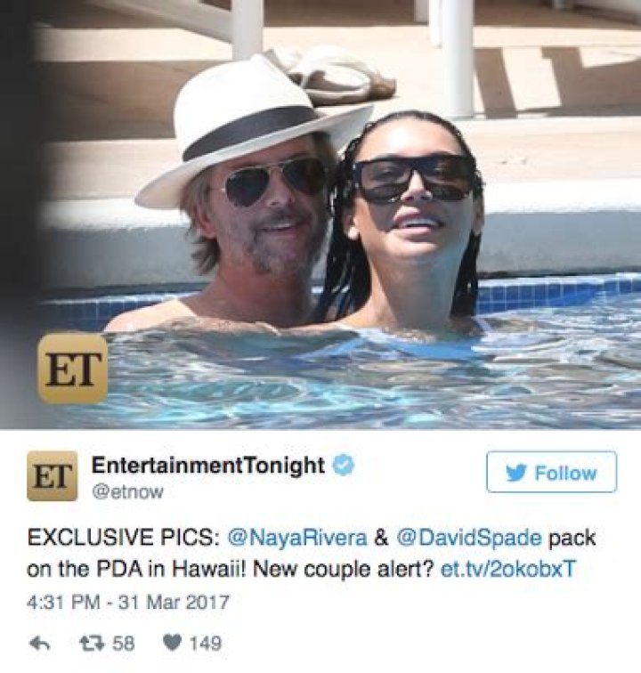 Naya Rivera is dating David Spade and apparently it’s not an April Fool’s joke