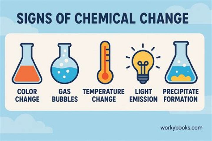 What are the four signs of a chemical change?