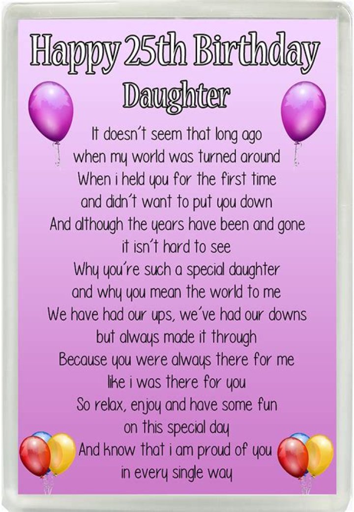 What do I say to my daughter on her 25th birthday?