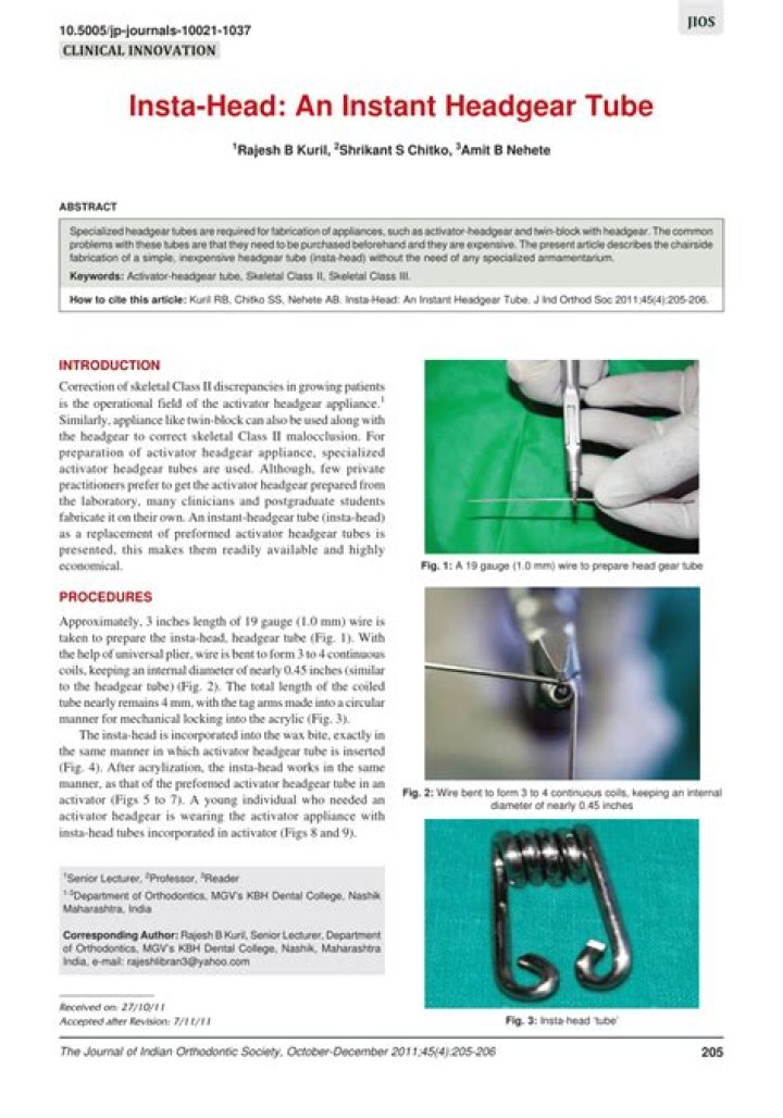 What is the purpose of the headgear tube?