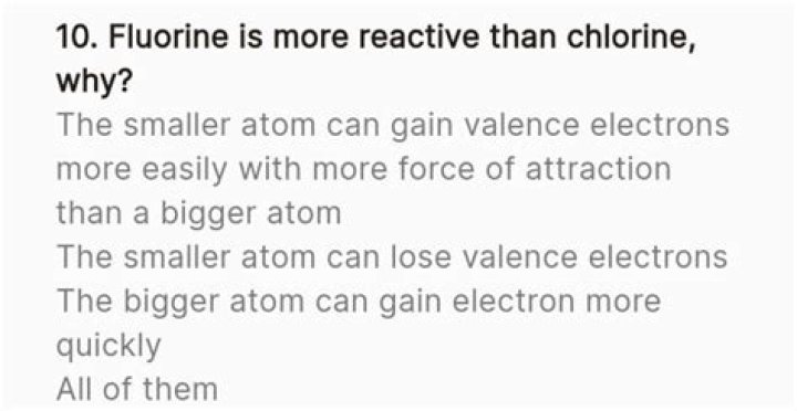 Why fluorine is more reactive than chlorine?